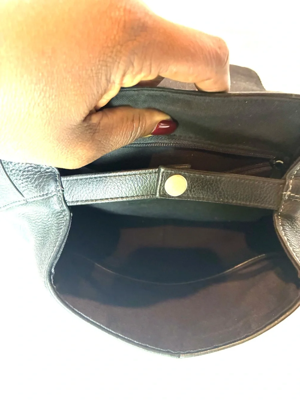 Tignanello Black Pebbled Leather Backpack Purse Adjustable Straps Everyday Bag